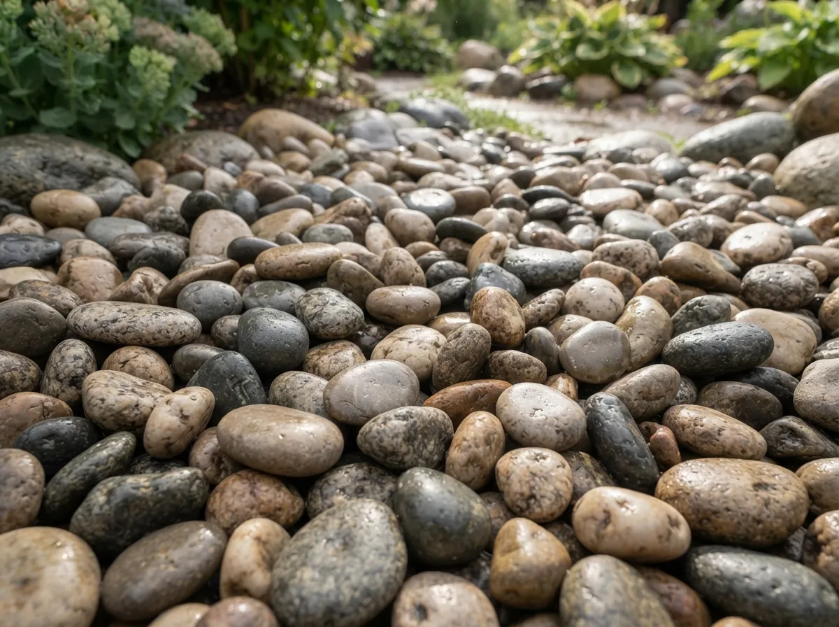 Smooth rounded river rock